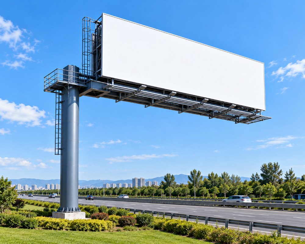 Offset Cantilever Unipole Billboard Structure | QXOUTDOOR